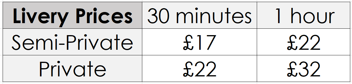 Palmers Horse Riding Stables Prices